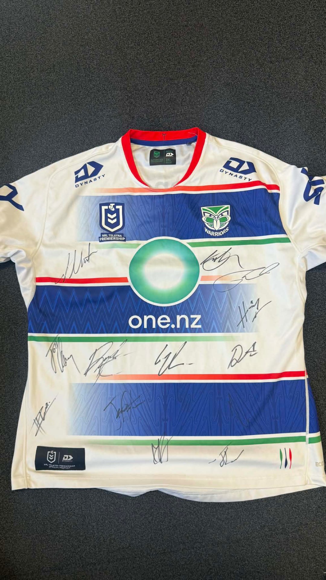 Signed New Zealand Warriors NRL jersey, the raffle prize